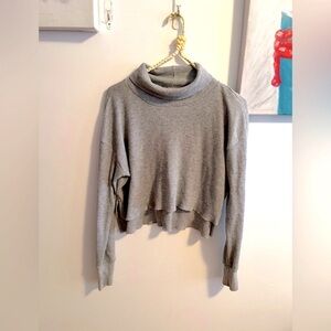 TNA Gray high Neck Crop Sweater- Oversized XS PTP 21 inch